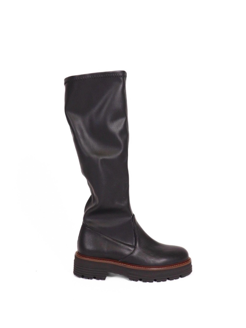 Black Over-the-Knee Chunky Platform Boots